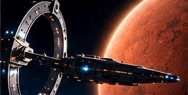 Űrhajó a Mars körüli pályán